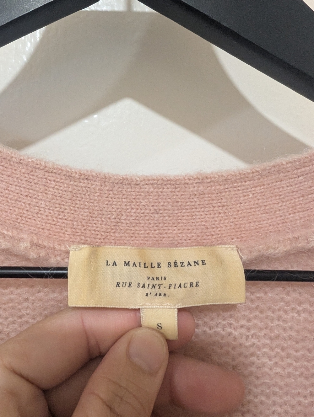Sezane Mia Cardigan In Powder Pink - Picture 6 of 15